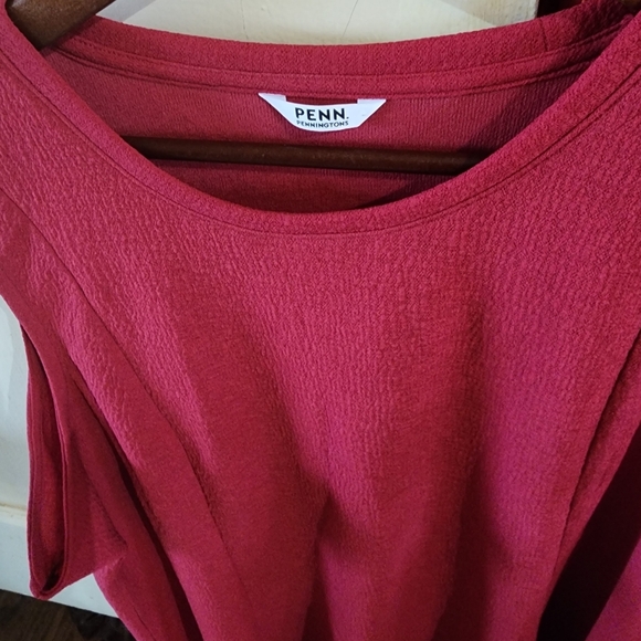 NEW Penningtons Jewel Tone Ruby Red Cami Flowy Top Balletcore Stretchy Size 1X - Picture 5 of 8